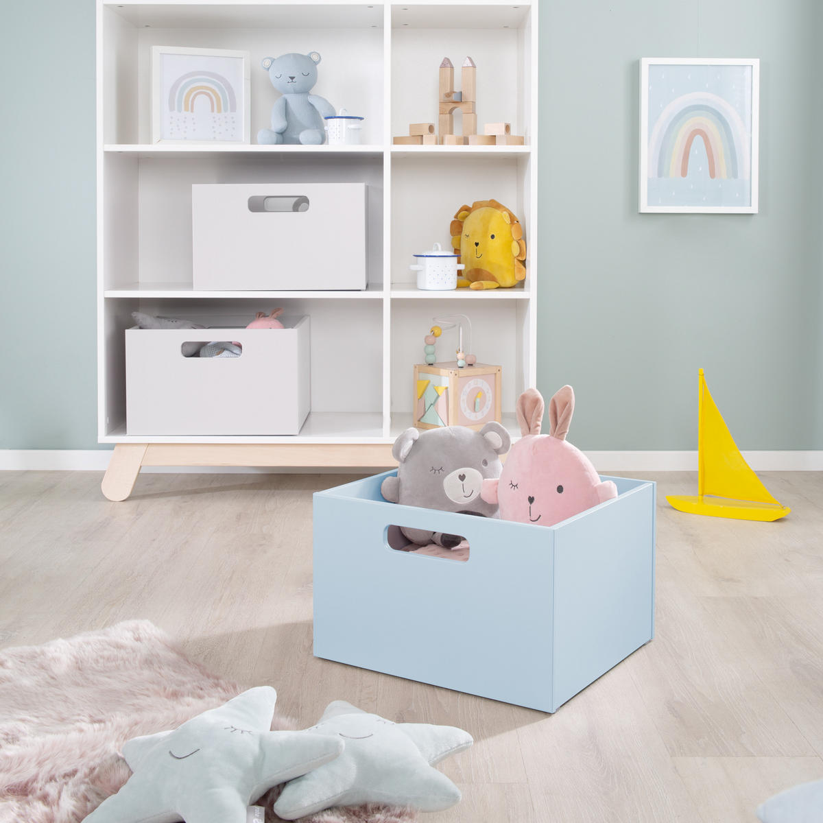 SPIEL-BOX Blau - Blau, Holzwerkstoff (42/38cm) - Roba