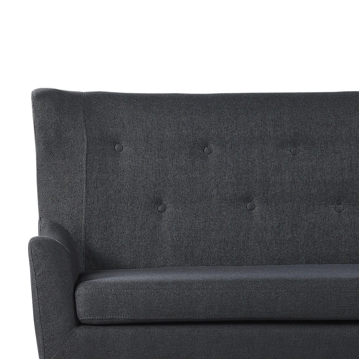 2-SITZER-KÜCHENSOFA Polsterbezug Schwarz Skibby - Schwarz, Textil (160/95/60cm) - Beliani