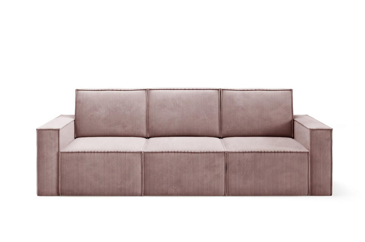 SOFA Orto Rosa, Dreisitzer Polstersofa - Rosa, Holzwerkstoff/Textil (247/93/82cm) - Bettso