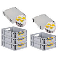 EUROBOX 5x Nextgen Color Mit Auflagedeckel 12x30x40cm Griffe Gelb Offen - Gelb, Kunststoff (30/12/40cm) - PROREGAL