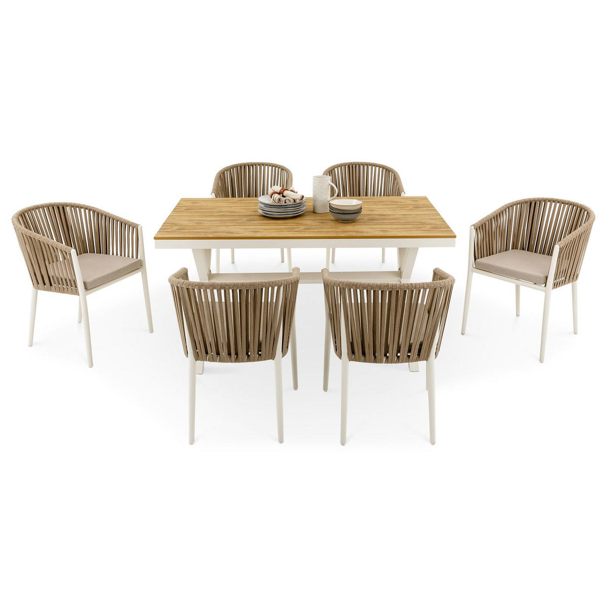 GARTENMÖBELSET ISOLA - Beige, Metall - IDIMEX