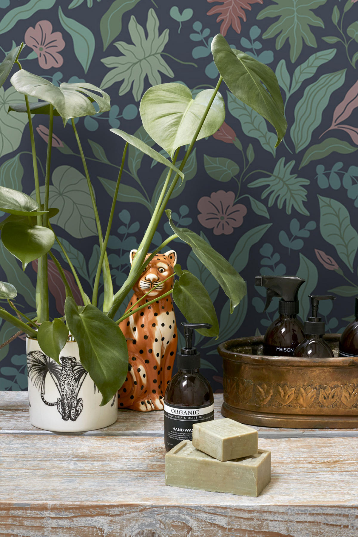 TAPETE Blätter und Blumen 50 x 900 cm - Grün, Papier (50/900cm) - ESTAhome