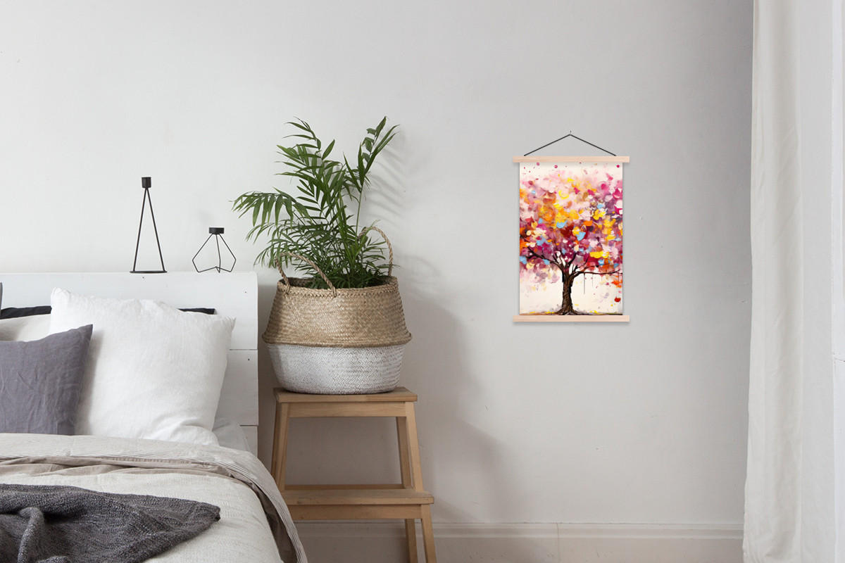 POSTER Aquarell - Baum - Kunst - Abstrakt 40x60 cm - Multicolor, Textil (40/60/0.15cm) - MuchoWow