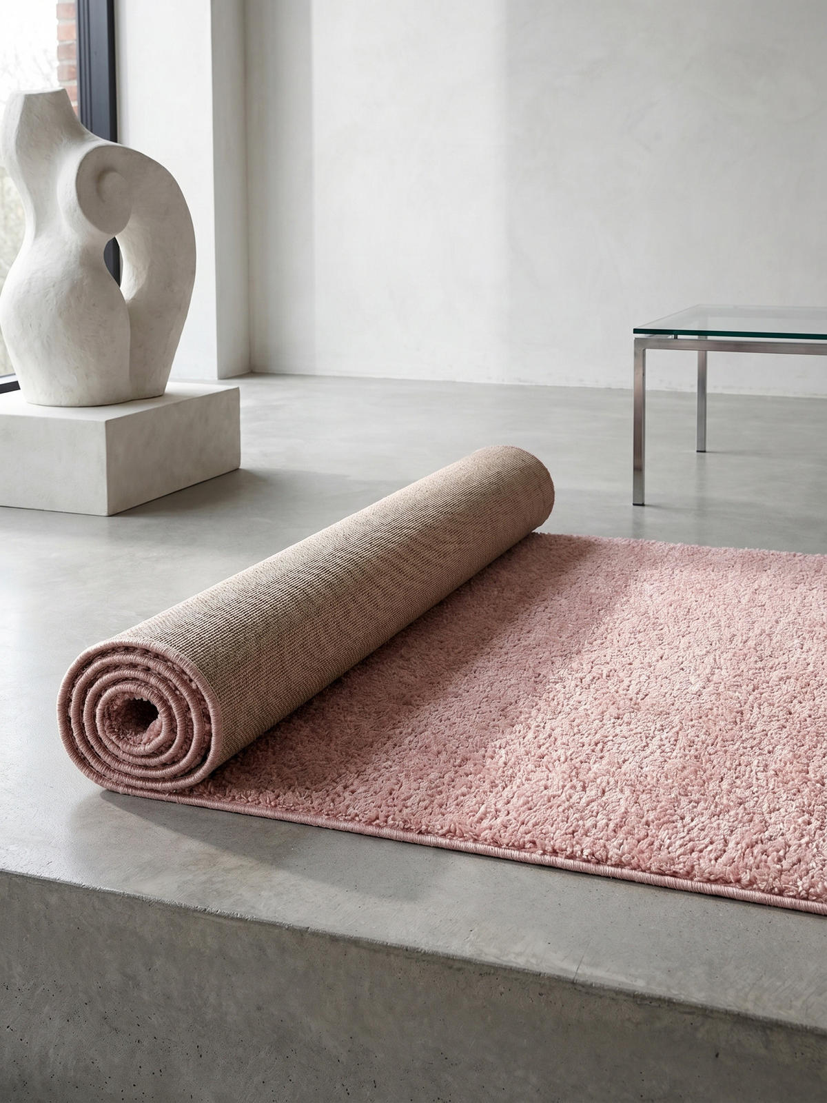 TEPPICH Waschbar Uni Modern Schlafzimmer Strapazierfähig Läufer Rosa 80x250 cm OEKO-TEX Flur – MAIN - Rosa, Textil (250/80cm) - KADIMA DESIGN