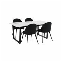 ESSGRUPPE 5-TLG. Tilst Schwarz - Schwarz, Holzwerkstoff/Textil (160/74/90cm) - ebuy24