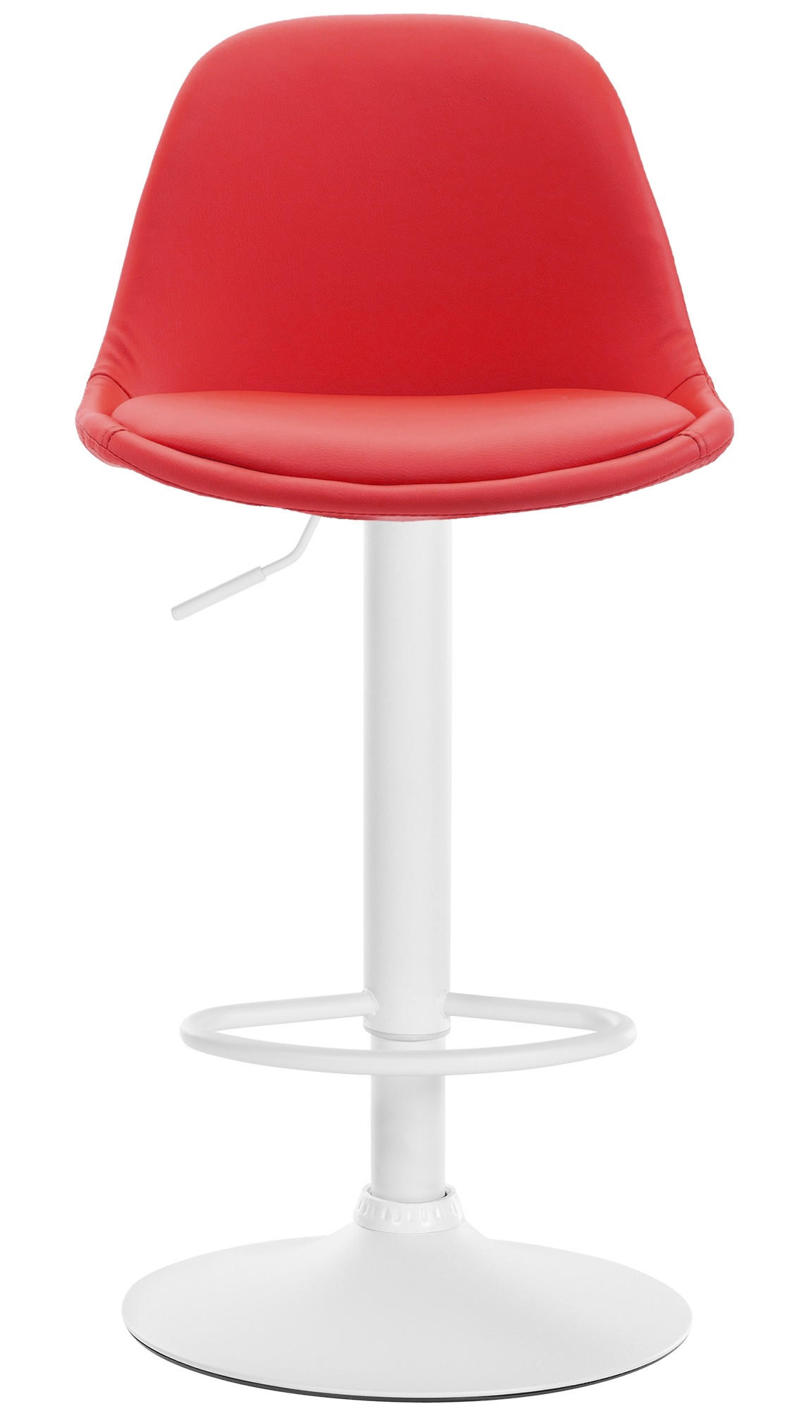 BARHOCKER Lederlook rot - Rot/Weiß, Textil/Metall (39/82/43cm) - CLP