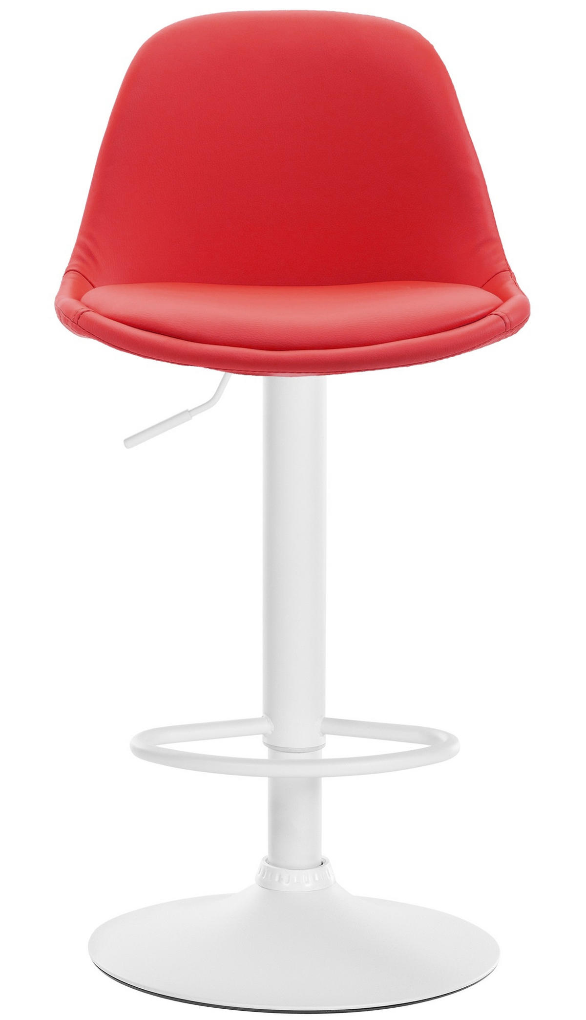 BARHOCKER Lederlook rot - Rot/Weiß, Textil/Metall (39/82/43cm) - CLP