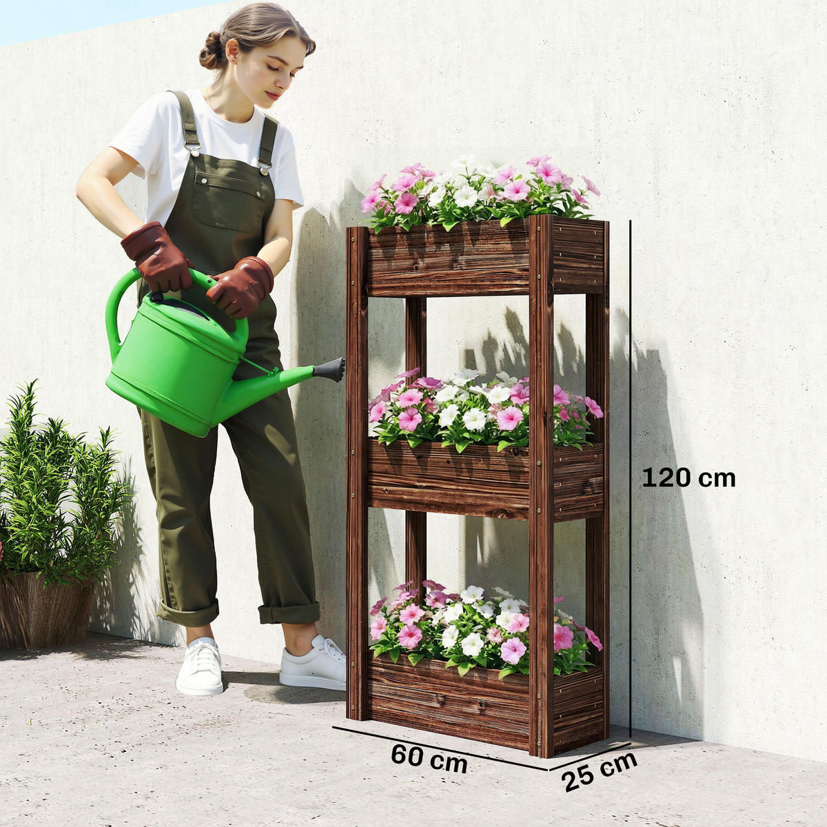 BLUMENTREPPE DE-16055 3 Ebenen Braun - Braun, Holzwerkstoff (25/120/60cm) - ComfortXL
