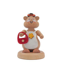 HOLZFIGUR Hamster Spaziergängerin 11 cm - Multicolor, Metall (6/11/0.1cm)