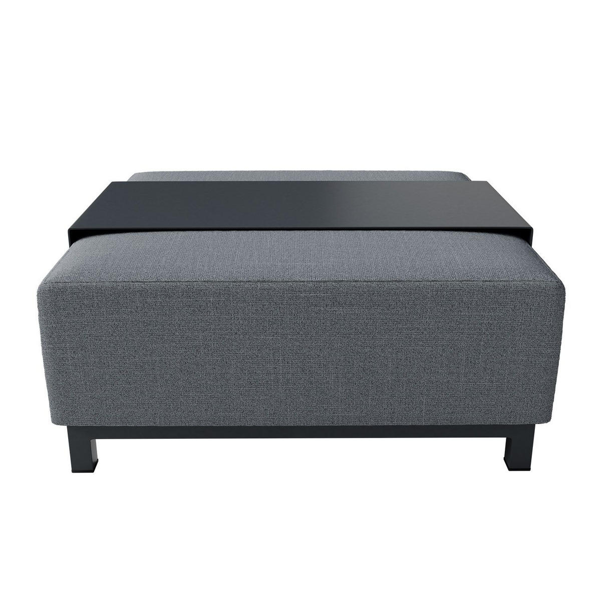 LOUNGEGARNITUR Sorano anthrazit inkl. Tabletts - Anthrazit, Metall - Juskys
