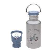 EDELSTAHL TRINKFLASCHE Adventure Traktor 500 ml - Blau, Metall (0.5L) - Lässig