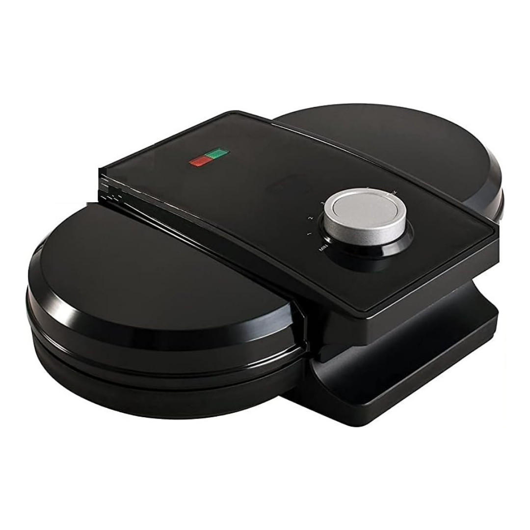 DOPPEL-WAFFELEISEN Edelstahl Silber 1300 W - Schwarz, Kunststoff (35/10/18cm) - Mia