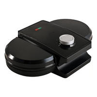 DOPPEL-WAFFELEISEN Edelstahl Silber 1300 W - Schwarz, Kunststoff (35/10/18cm) - Mia