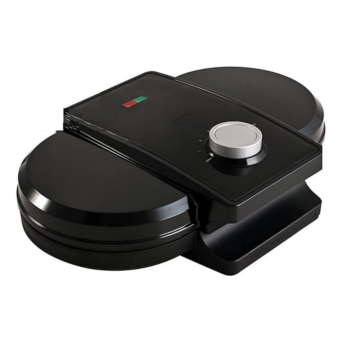 DOPPEL-WAFFELEISEN Edelstahl Silber 1300 W - Schwarz, Kunststoff (35/10/18cm) - Mia