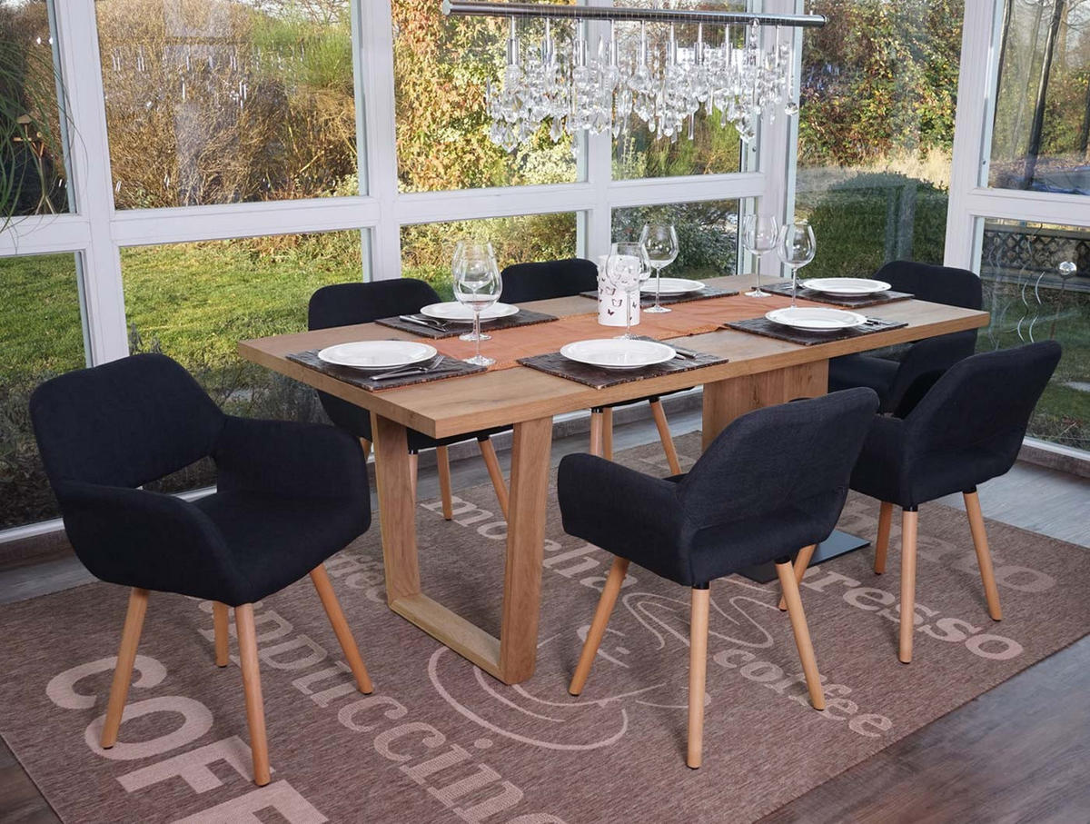 ESSZIMMERSTUHL Schwarz, Grau 6er-Set - Schwarz/Grau, Holz (56/78/57cm) - MCW