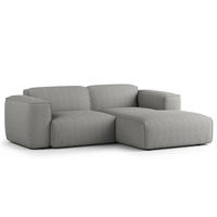 ECKSOFA mit XL-Longchair - Schwarz/Grau, Kunststoff/Textil (260/171cm) - home24