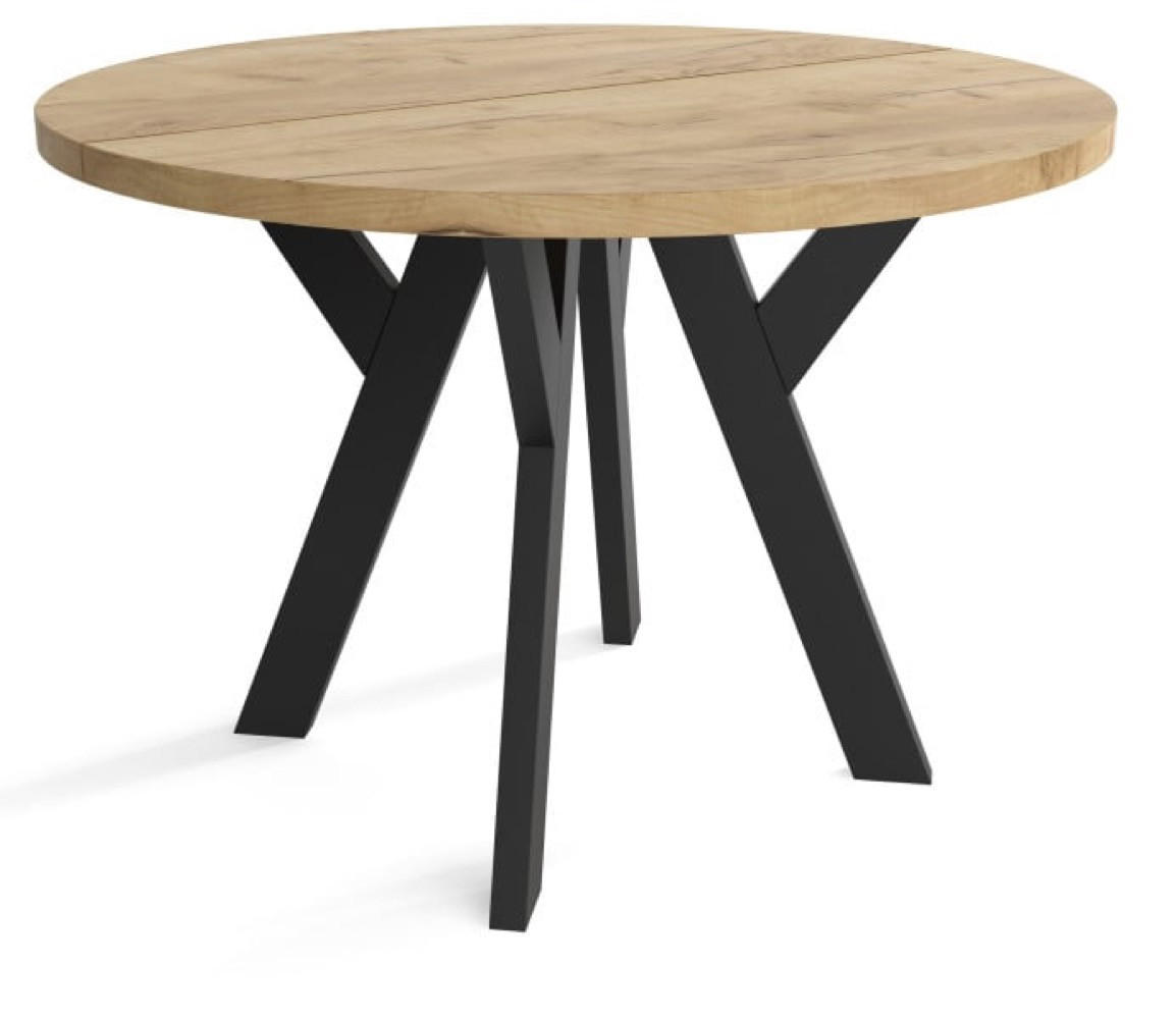 TISCH Schwarz Craft Ausziehbar Rund 90/130 cm - Multicolor, Holzwerkstoff (130/90/75cm) - Sepro Meble