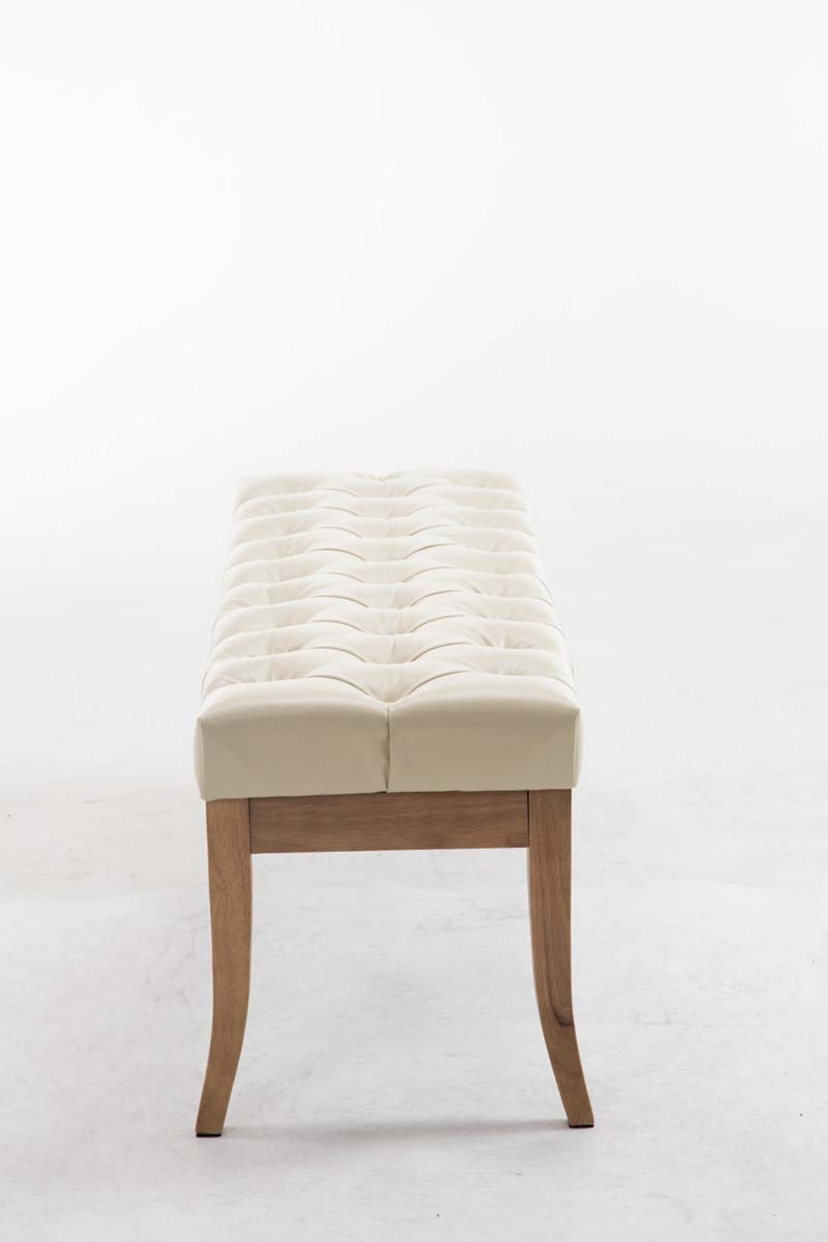 SITZBANK 120/38 cm Kunstleder Creme - Creme/Naturfarben, Holz/Textil (120/46/38cm) - CLP