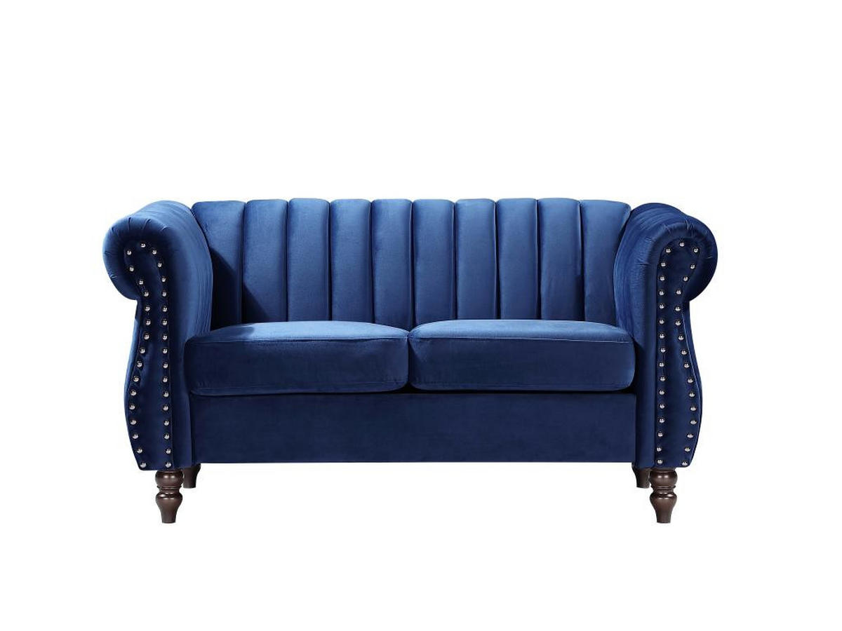 CHESTERFIELD-SOFA - 2-Sitzer - Samt - Königsblau - TRUMBO - Blau, Textil (78/77/150cm) - Vente-Unique