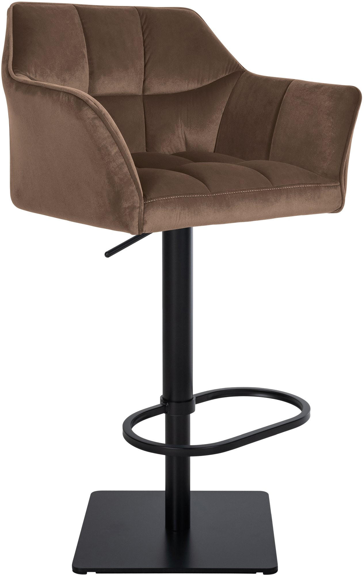BARHOCKER Samt Braun - Schwarz/Braun, Textil/Metall (64/88/45cm) - CLP