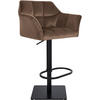BARHOCKER Samt Braun - Schwarz/Braun, Textil/Metall (64/88/45cm) - CLP