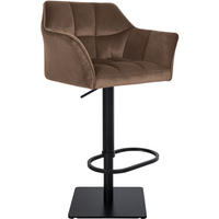 BARHOCKER Samt Braun - Schwarz/Braun, Textil/Metall (64/88/45cm) - CLP