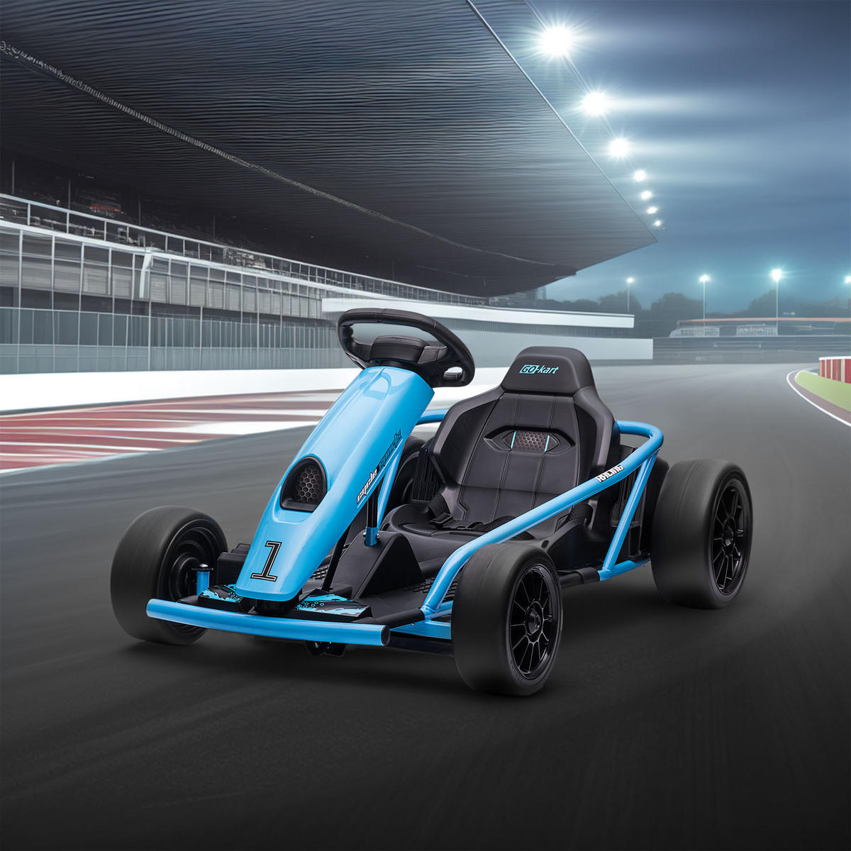 KINDER Elektro Gokart - Blau, Kunststoff/Metall (115/77/54cm) - HOMCOM