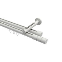 INNENLAUF-GARDINENSTANGEN-SET Siteno Elanto 100 cm, 2-läufig, 20 mm Ø Weiß - Weiß, Metall (100cm) - INTERDECO