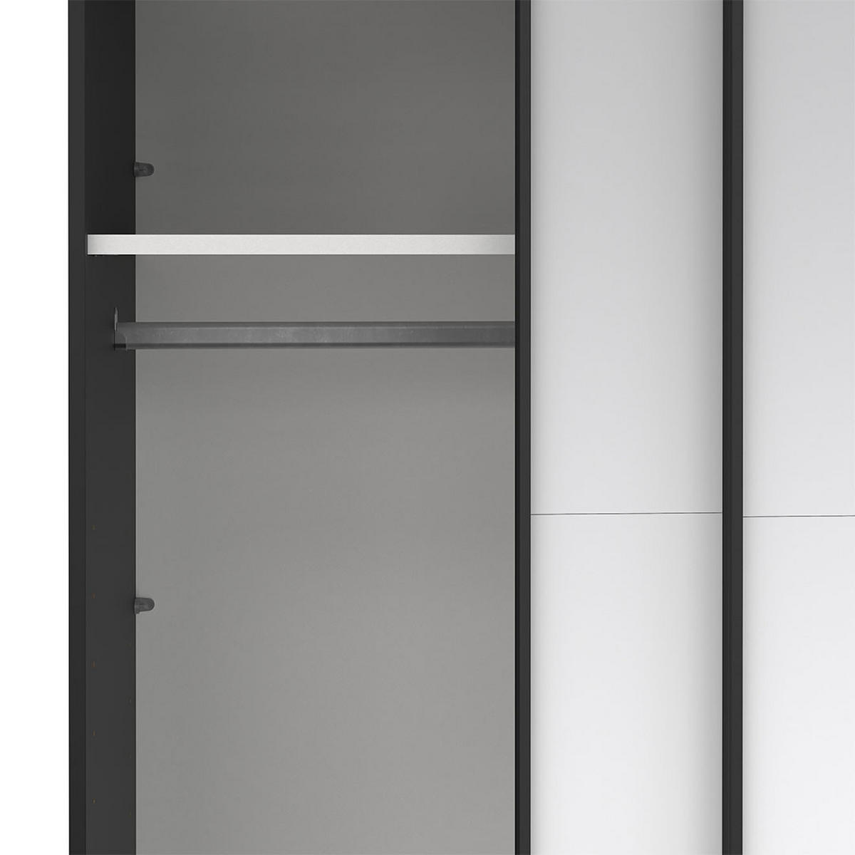 SCHIEBETÜRENSCHRANK, Catania, Schwarz, Holzwerkstoff, 119 x 67 x 221 cm - Schwarz, Holzwerkstoff (119/221/67cm) - ebuy24