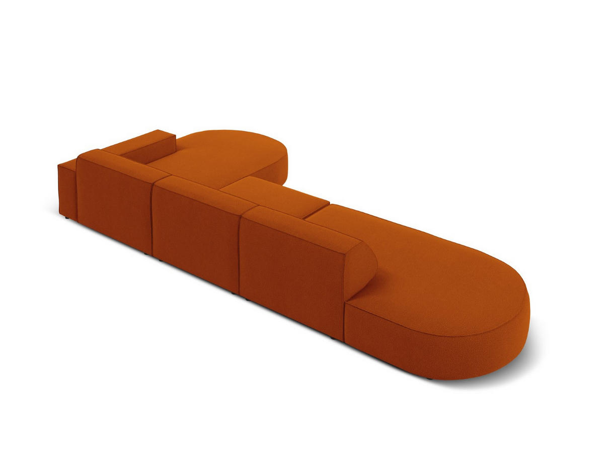 ECKSOFA rechts Jodie aus strukturiertem Stoff terrakotta 4 Sitzplätze - Terra cotta, Textil (166/342cm) - Micadoni