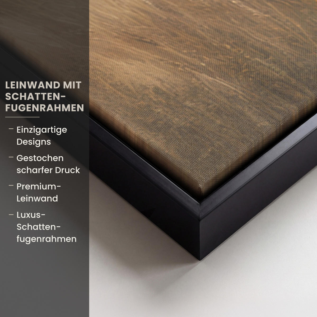 LEINWAND Bilder mit Rahmen - Gras - Morgennebel - Kreuz - Christentum - 90x90 - Beige, Textil (90/90cm) - MuchoWow