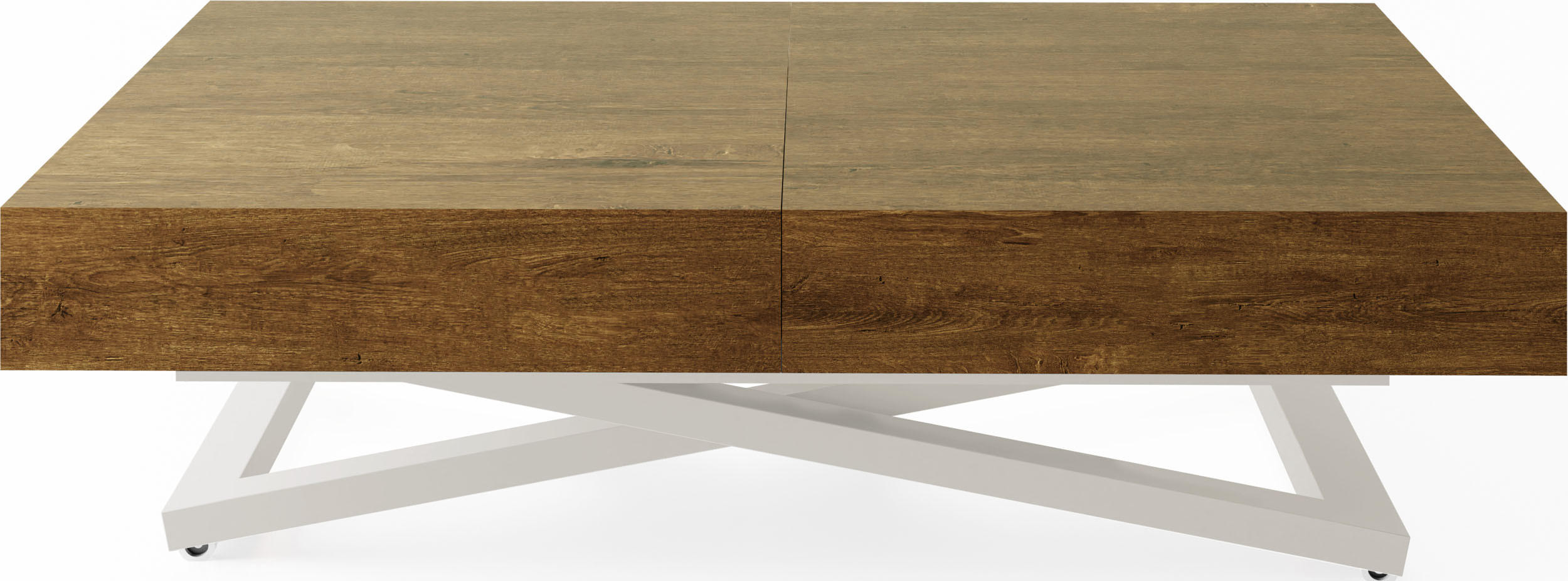 COUCHTISCH Cavetta U höhenverstellbar ausziehbar, Lefkas Eiche 120-200/80/27-76 cm - Kaschmir/Alteiche, Holzwerkstoff/Metall (80/120/76cm) - WFL GROUP