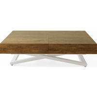 COUCHTISCH Cavetta U höhenverstellbar ausziehbar, Lefkas Eiche 120-200/80/27-76 cm - Kaschmir/Alteiche, Holzwerkstoff/Metall (80/120/76cm) - WFL GROUP