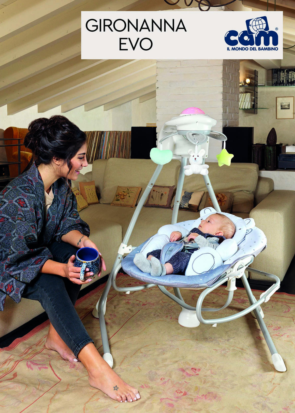 BABYSCHAUKEL Gironanna Evo - Grau, Kunststoff (99/110/92cm) - Cam il Mondo del Bambino S.p.A.