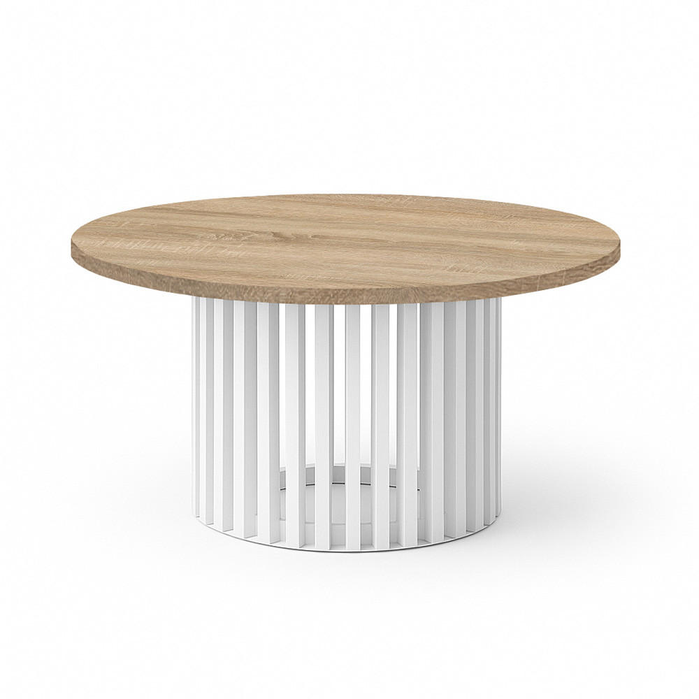 COUCHTISCH DOVER, 75 cm, minimalistisch und zeitlos, Eiche Sonoma/Weiß - Weiß/Sonoma Eiche, Holz (40/75/40cm) - Dekori_Interiors
