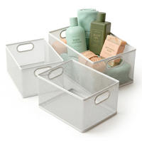 3-DIEL. sada úložných košov - biela, kov (18/36.5/18cm) - Relaxdays