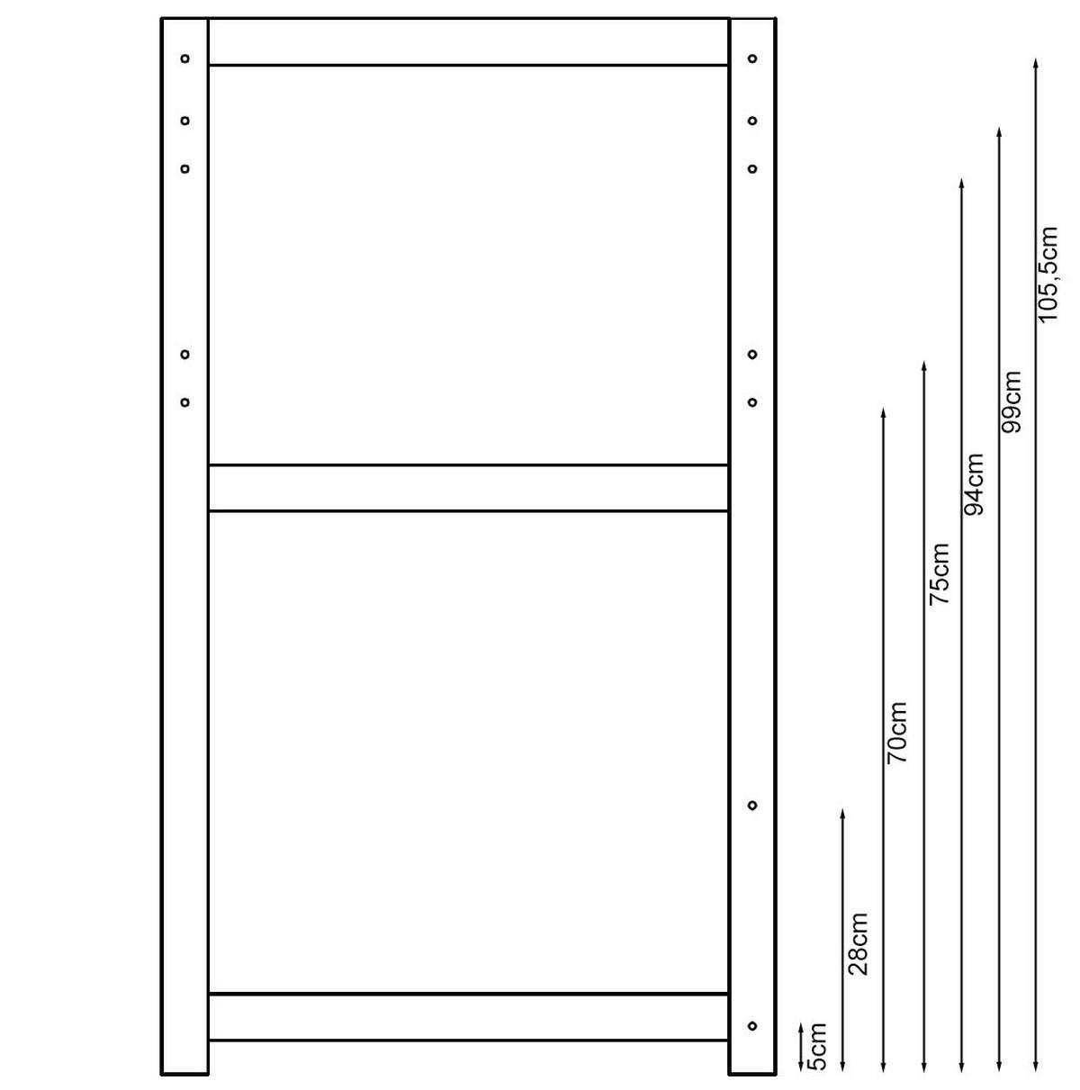WASCHMASCHINENREGAL 73x64x110 cm - Weiß, Metall (73/110/64cm) - QUICK STAR