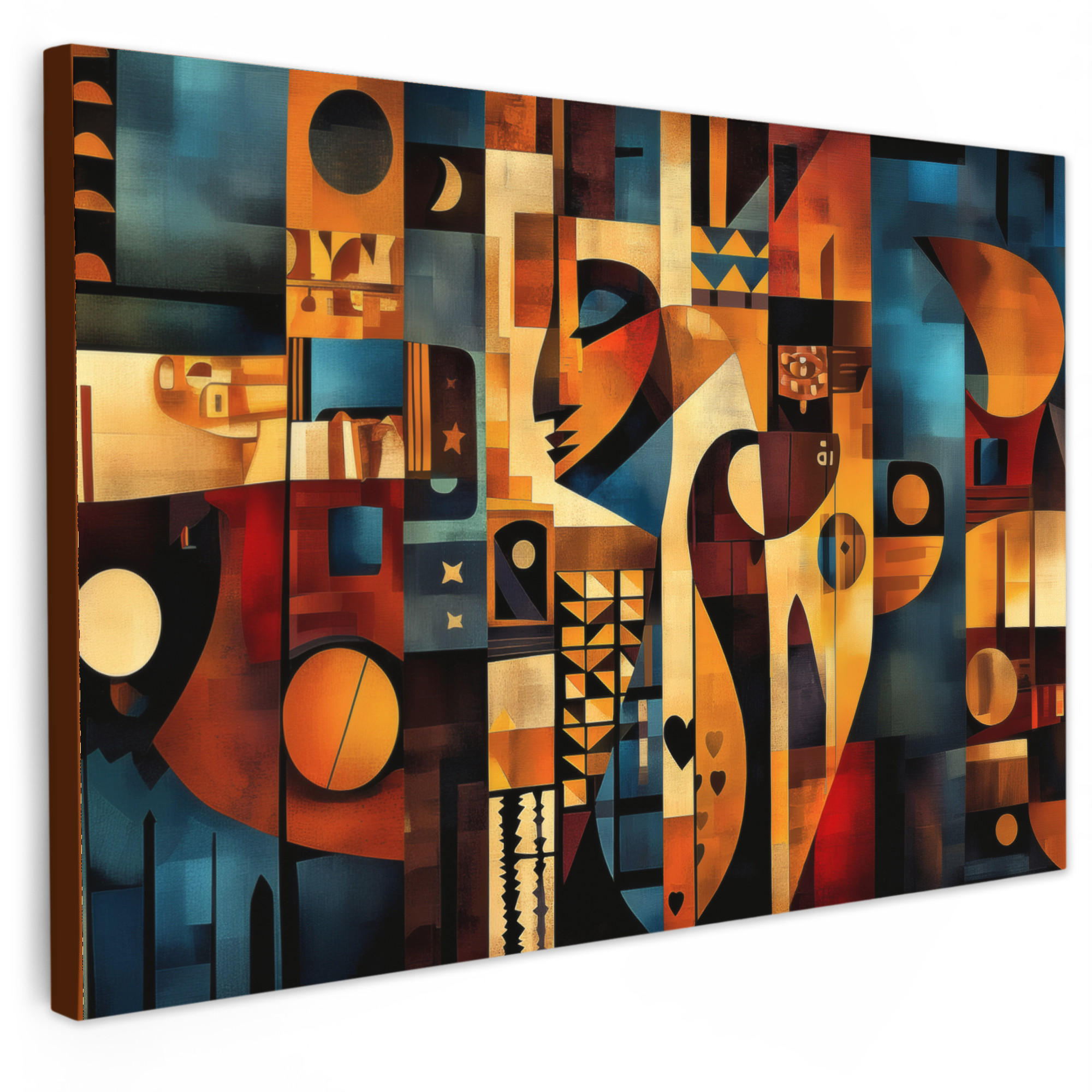 LEINWANDBILD Figuren - Abstrakt - Symbole XXL 150x100 cm - Terracotta, Textil (150/100cm) - MuchoWow