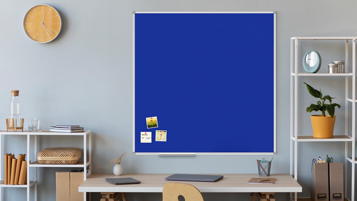 FILZTAFEL mit Aluminiumrahmen 120x120, Blau - Blau, Metall (120/120/1.6cm) - ALLboards