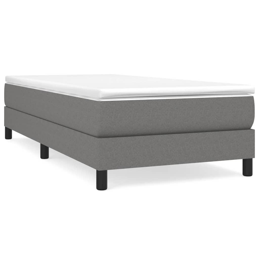 BETTGESTELL Dunkelgrau 90/190 Cm Stoff - Grau, Holz (90/190cm) - vidaXL