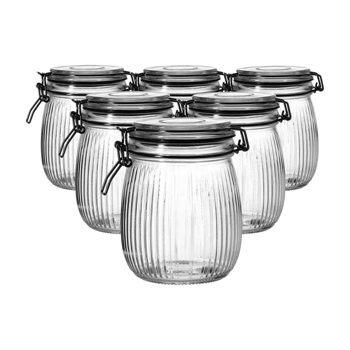 VORRATSGLÄSER MIT CLIP-VERSCHLUSS Lumos transparent 750 ml 6er Set - Transparent, Glas (11/14/11cm) - Ritzenhoff Breker