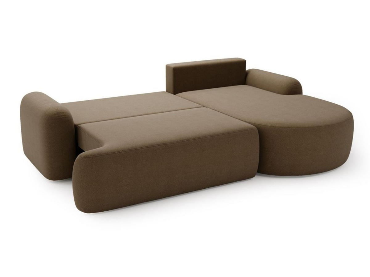 ECKSOFA Aurio Dunkelbraun Rechts - Dunkelbraun, Holz/Textil (261/177cm) - Graingold