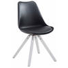 STUHL Lederlook schwarz - Schwarz/Weiß, Holz/Textil (47.5/83/55.5cm) - CLP