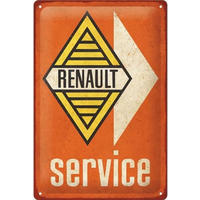 BLECHSCHILD 20/30 cm Renault Service - Multicolor, Metall (20/30/0.2cm) - Nostalgic-Art