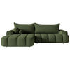 ECKSOFA Dandelino Khaki mit Bouclé-Bezug, links - Schwarz/Grün, Kunststoff/Textil (275/168cm) - Selsey