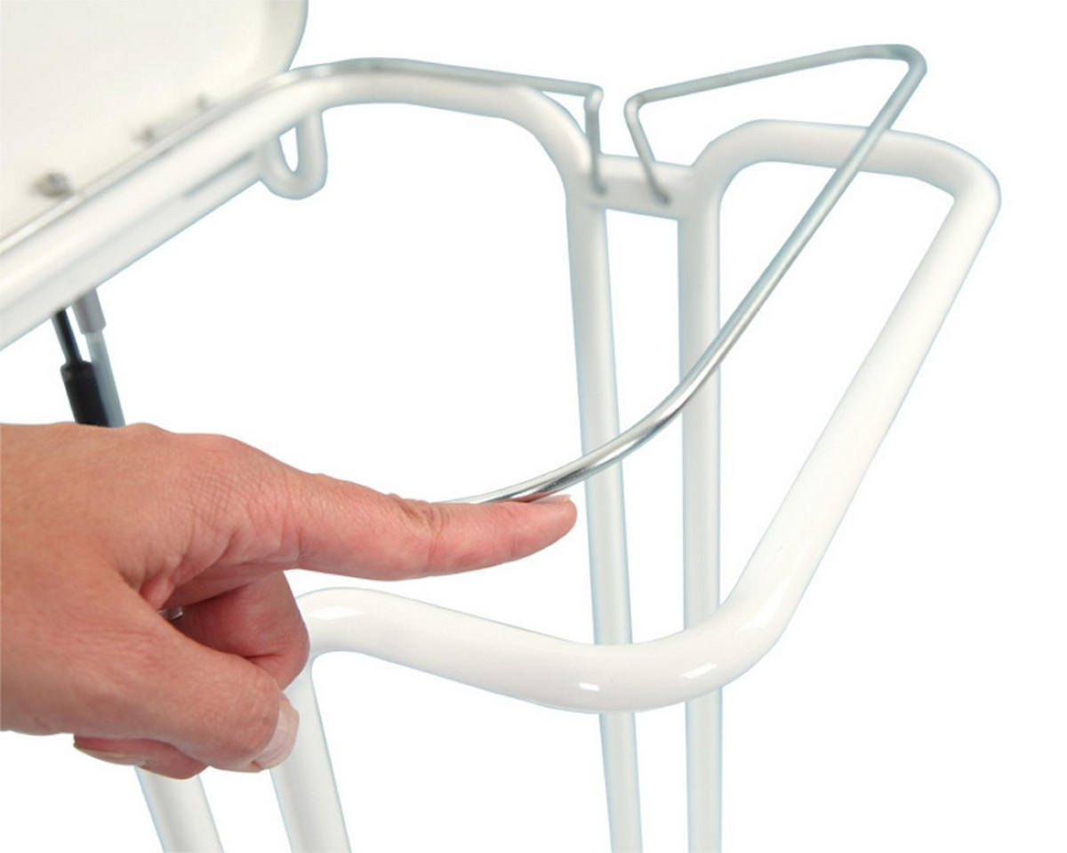 MÜLLEIMER Abfallsackständer Mit Deckel und Fußpedal 40 Liter 60 x 37 x 43 cm Weiß - Weiß, Metall (37/60/43cm) - PROREGAL