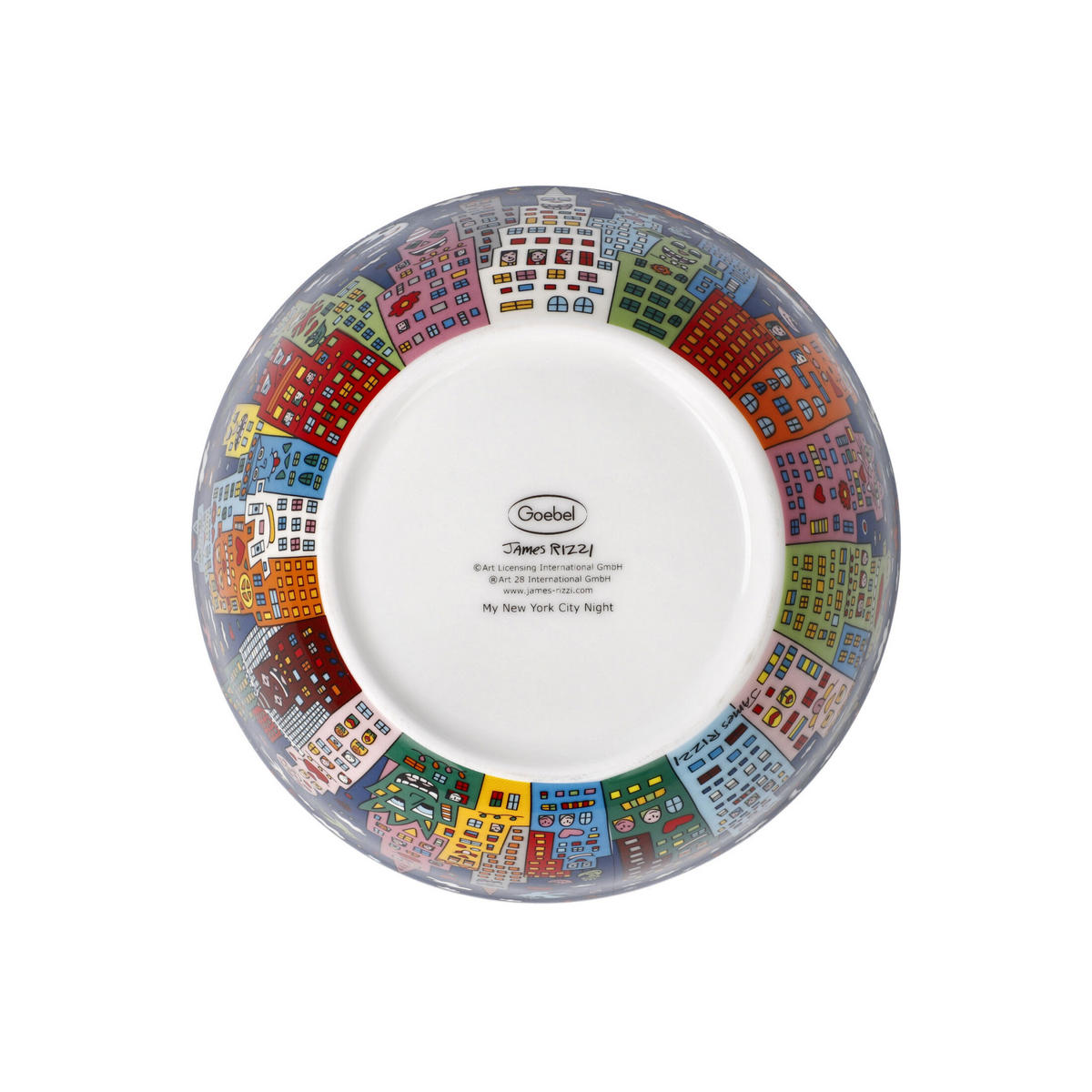 KÜNSTLERSCHALE James Rizzi - My New York City Night, Pop Art, Fine Bone China, Bunt, 15 cm - Multicolor, Keramik (7cm) - Goebel