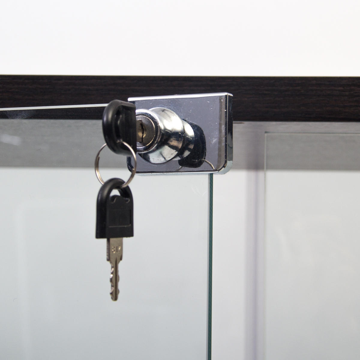 GLASVITRINE 36x80x164 cm 2 Türen 4 Glasböden schwarz - Schwarz, Holz (80/164/36cm) - LEBENLANG