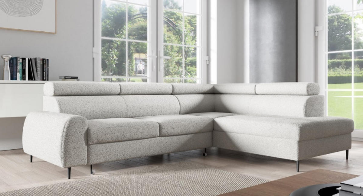 ECKSOFA Ecru RICO Mit Schlaffunktion Rechts - Ecru, Textil (203/274cm) - Sepro Meble