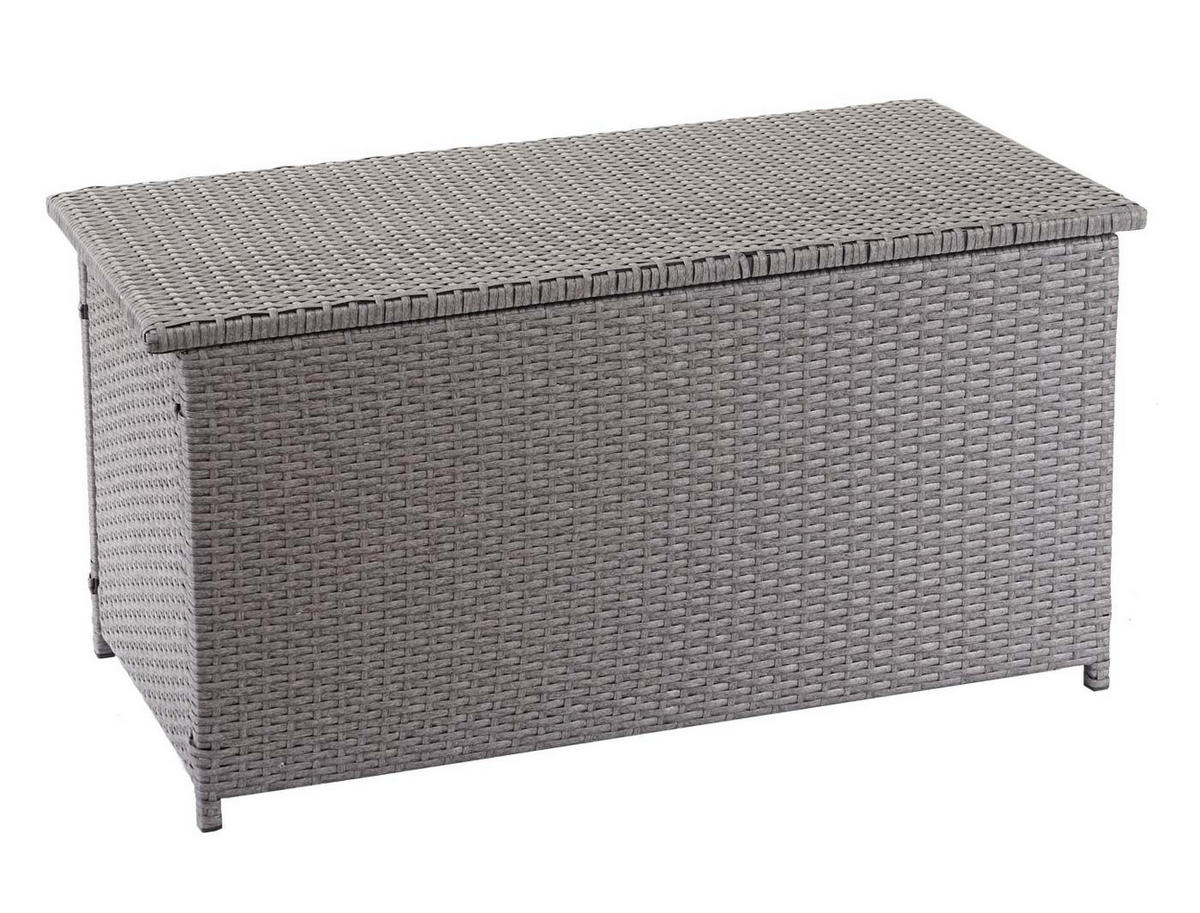 KISSENBOX aus Poly-Rattan HxBxT 51x115x59cm Basic grau 250L - Grau, Kunststoff (115/51/59cm) - PROREGAL
